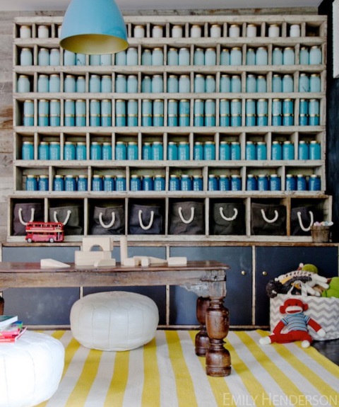 A DIY Mason Jar shelving project by the lovely Emily Henderson