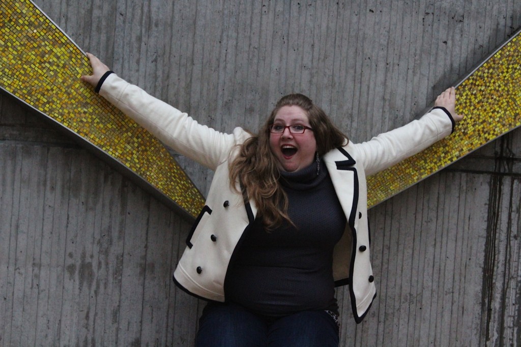 This weird gold mosaic thing on Amazon's campus makes for some pretty great photo ops.